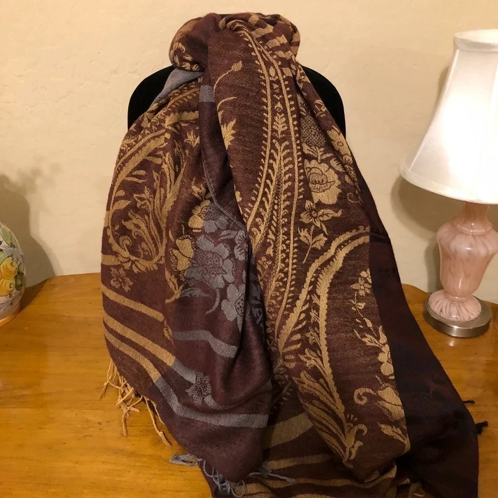 Ladies Paisley Fabrics Printed Viscose Shawl Scarf
